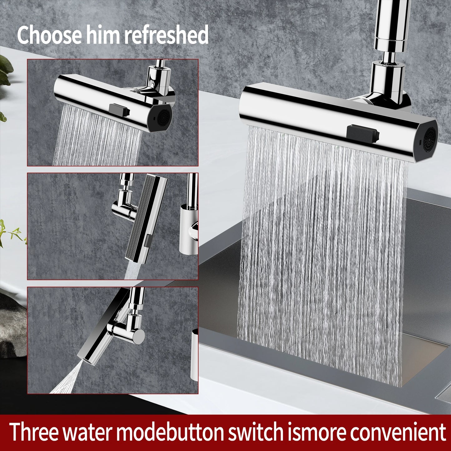 1p Waterfall Faucet Adapter: Upgrades sinks with a waterfall and multifunctional features.
