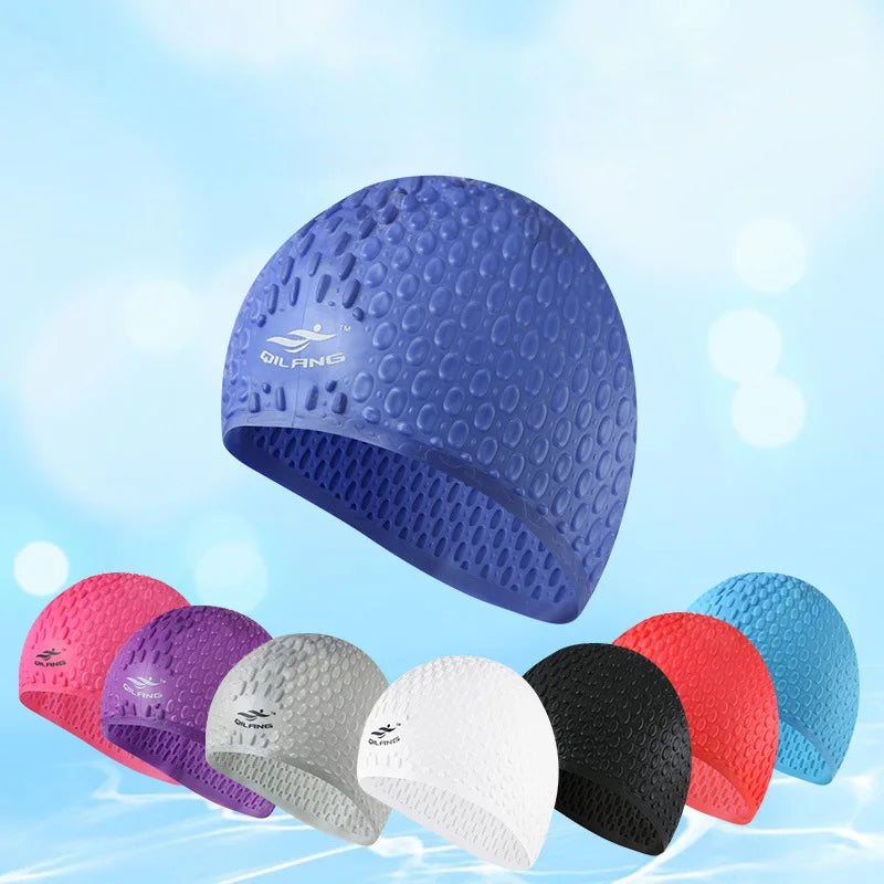 Adult Silicone Swim Cap - Waterproof, Large Size