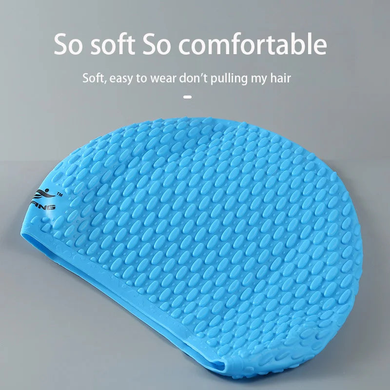 Adult Silicone Swim Cap - Waterproof, Large Size
